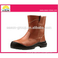Free shipping and cheap industrial safety boots and black genuine leather unisex safety shoes